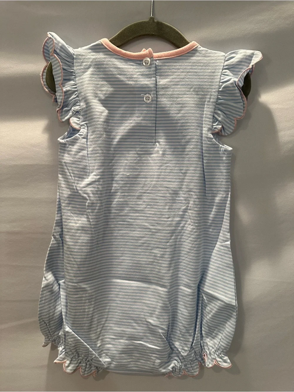 Baby Girls Blue & Pink Seahorse Romper with Matching Bow